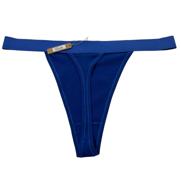 SKIMS Cotton Rib Thong Lot of 2 Bubble Gum Cobalt 3X - Picture 5 of 11